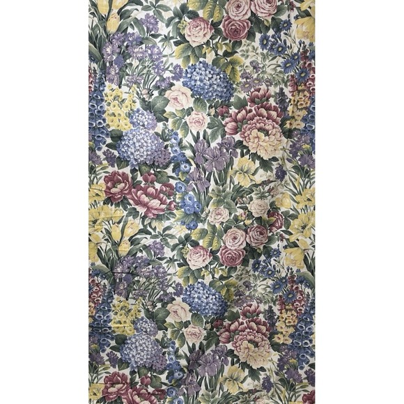 Glynda Turley Curtain Panels 2 Ruffled Garden Shabby Cottage 45"x87" Iris Tulip - Picture 2 of 5